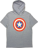 Captain America Shield Logo Hooded T-Shirt