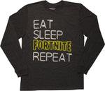 Fortnite Eat Sleep Fortnite Repeat Gray LS T-Shirt