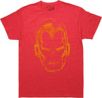 Iron Man Mask Distressed Heathered Red T-Shirt