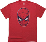 Spiderman Distressed Mask Heathered Red T-Shirt