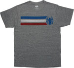 Spiderman Spider Logo Stripes Heather Gray T-Shirt