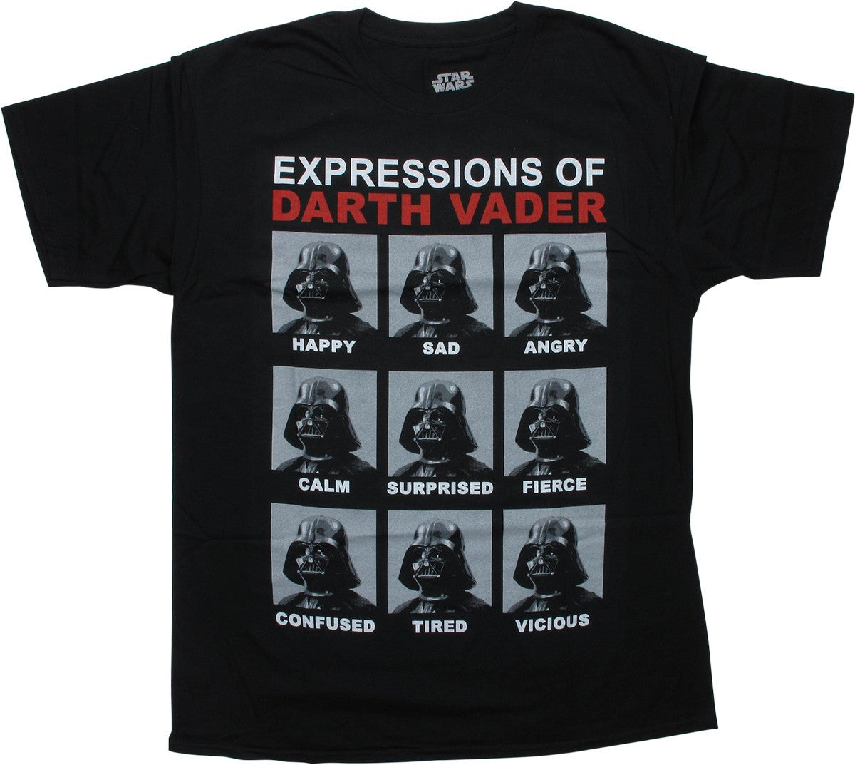 Star Wars Expressions of Darth Vader Black T-Shirt