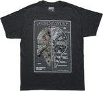 Star Wars Millennium Falcon Features Gray T-Shirt