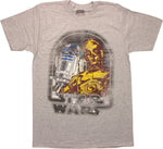 Star Wars Hatched Droids Heather T-Shirt