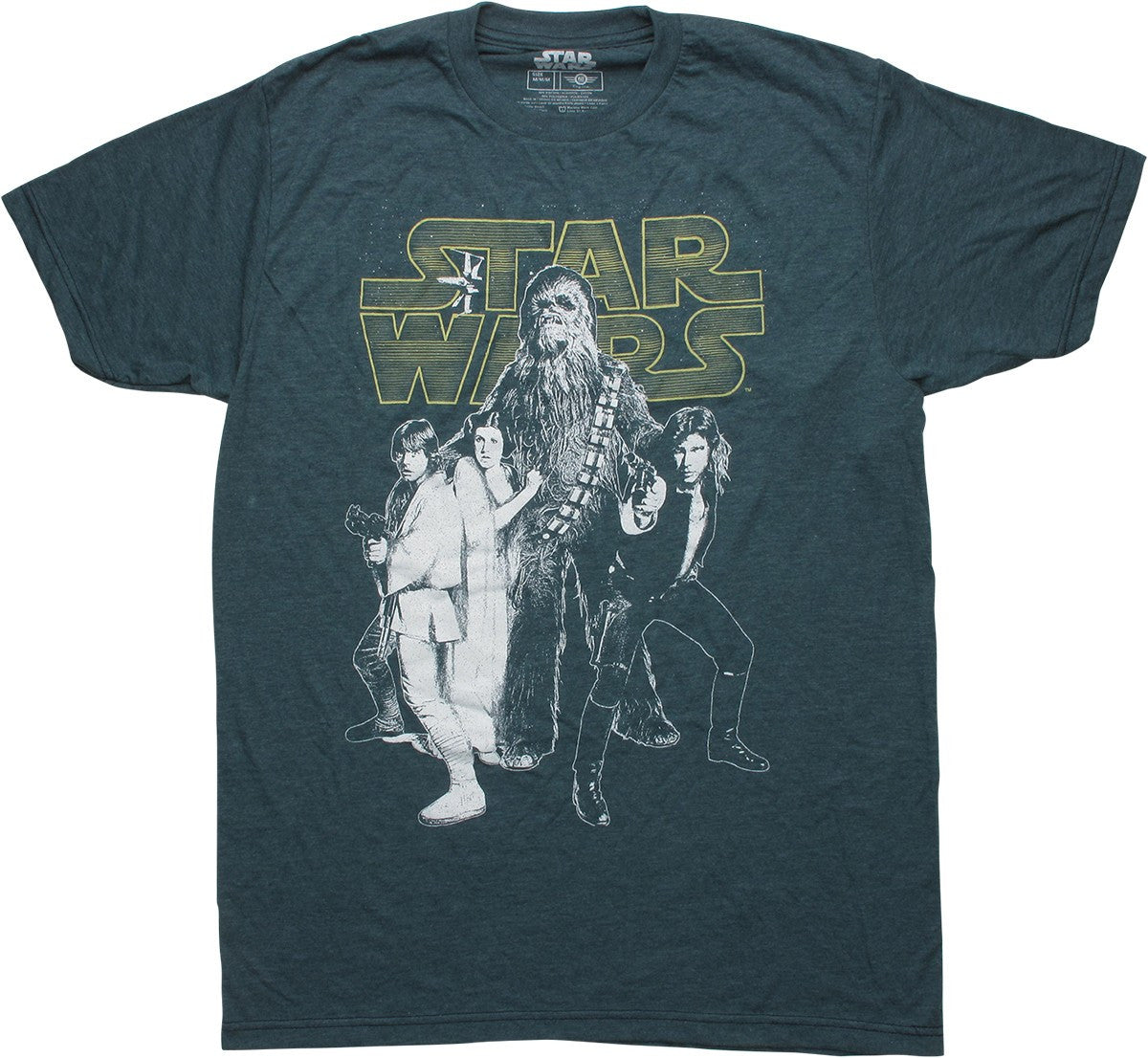 Star Wars Heroes Name Heathered Navy T-Shirt
