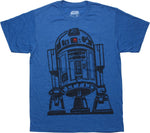 Star Wars R2-D2 Outline Heather Blue T-Shirt