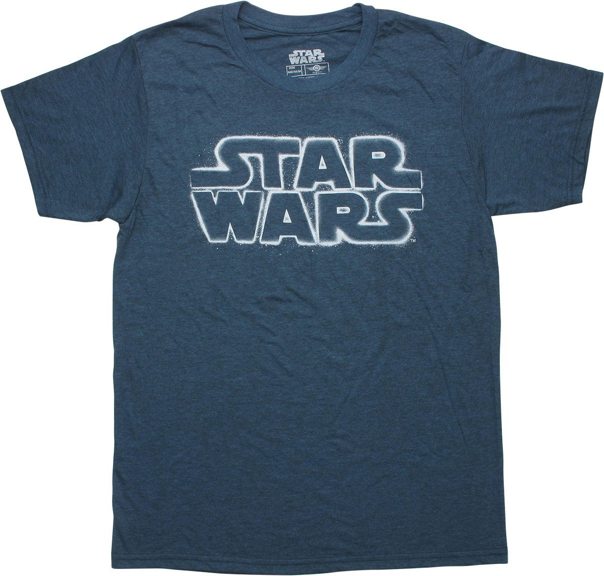 Star Wars Stenciled Logo Heathered Navy T-Shirt