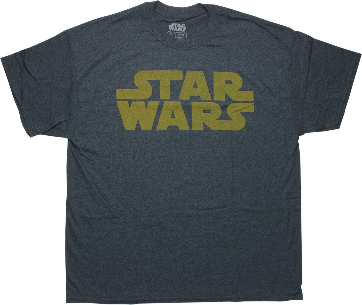 Star Wars Yellow Title Heathered Navy T-Shirt