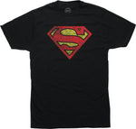 Superman Textured Logo Black T-Shirt