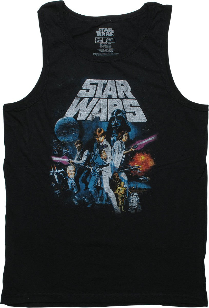 Star Wars New Hope Poster Distressed Tank Top
