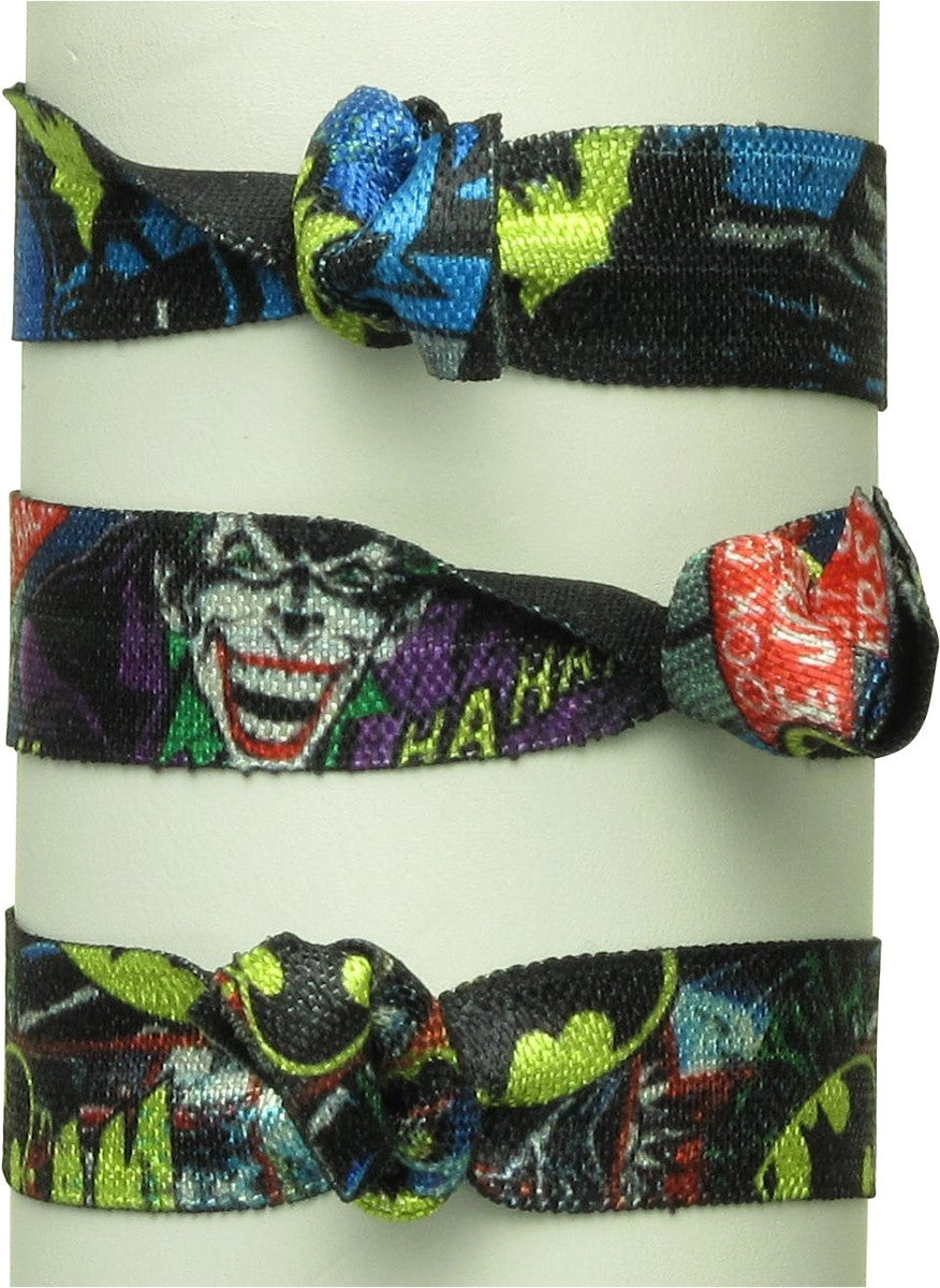 Batman and Joker Comic 3 Pack Hair Tie Set