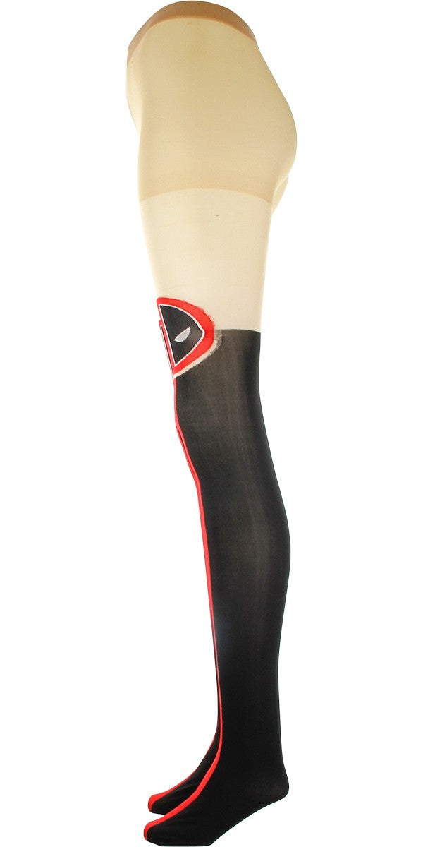 Deadpool Logo Front Stripe Footed Tights