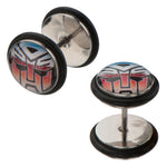 Transformers Autobot Steel Faux Plug Earrings