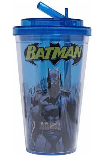 Batman Stance Blue Flip Straw Travel Cup