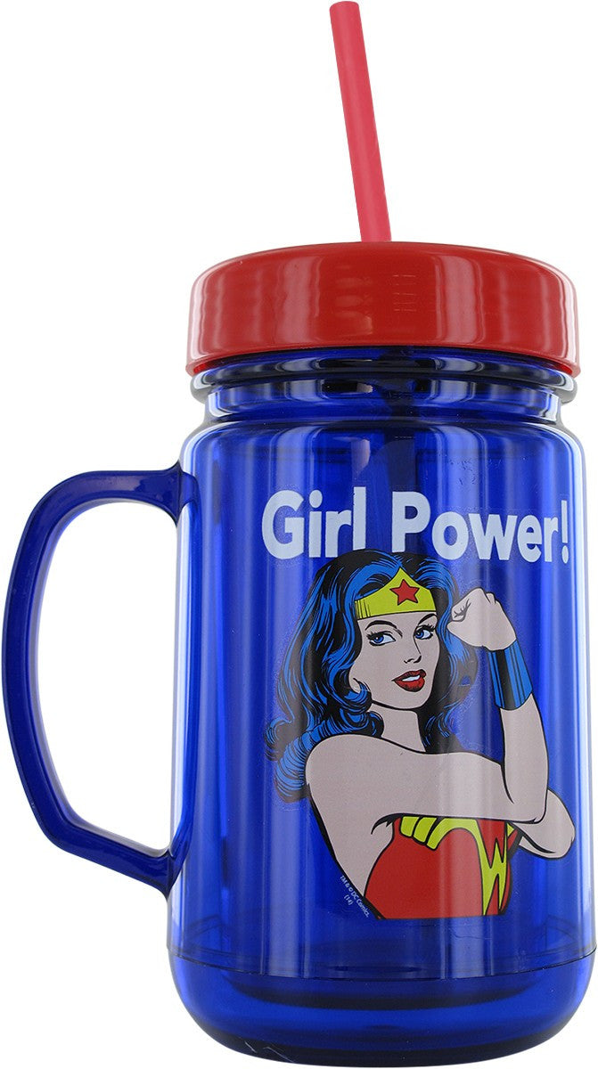 Wonder Woman Girl Power Mason Travel Cup