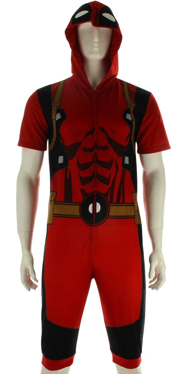 Deadpool Muscled Costume Hooded Union Suit