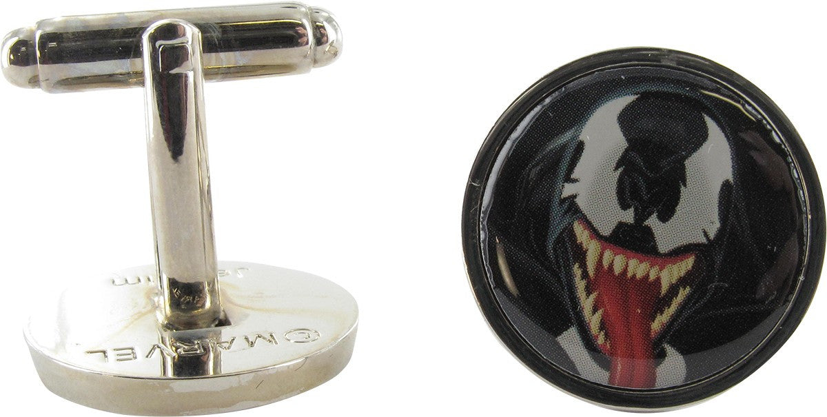 Venom Face Round Cufflinks