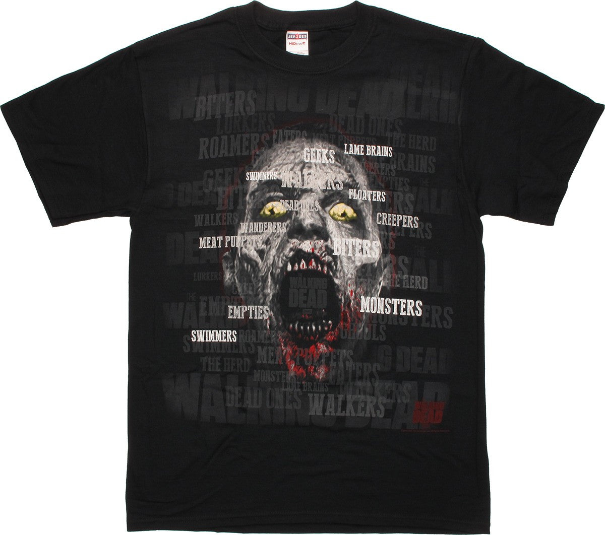 Walking Dead Walker Names Head T Shirt