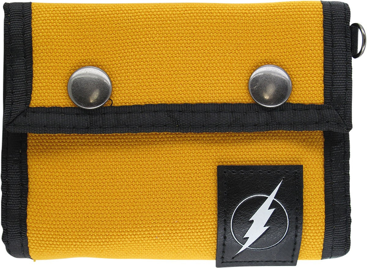 Flash Logo Yellow Snap Canvas Tri-Fold Wallet