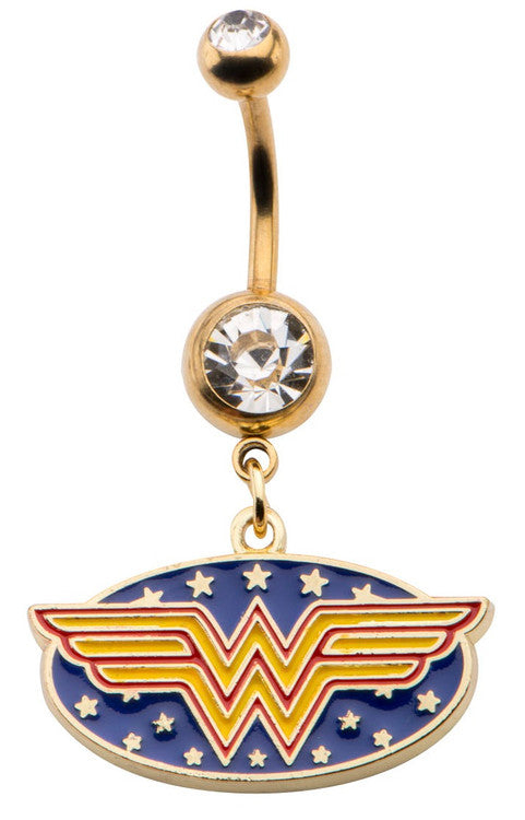 Wonder Woman Oval Logo Belly Ring