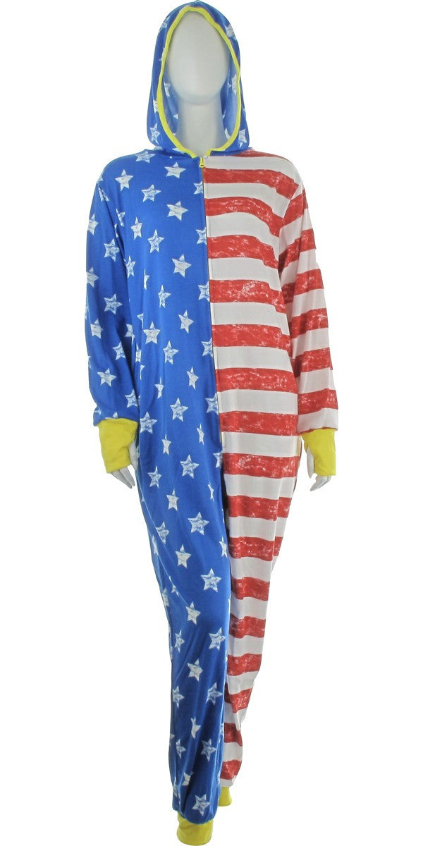 Wonder Woman Stars and Stripes Hooded Union Suit
