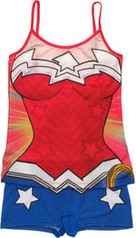Wonder Woman Suit Cami and Shorts Junior Pajama Set