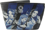 Yaya Han Poses Blue Stripes Wallet