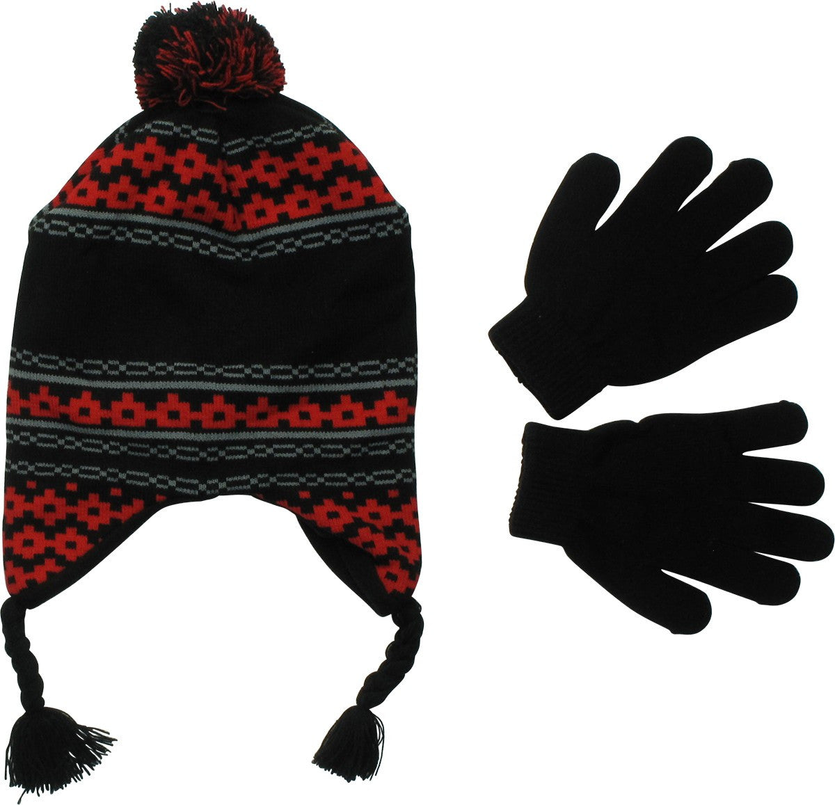 Super Mario Pom Laplander Youth Beanie Gloves Set