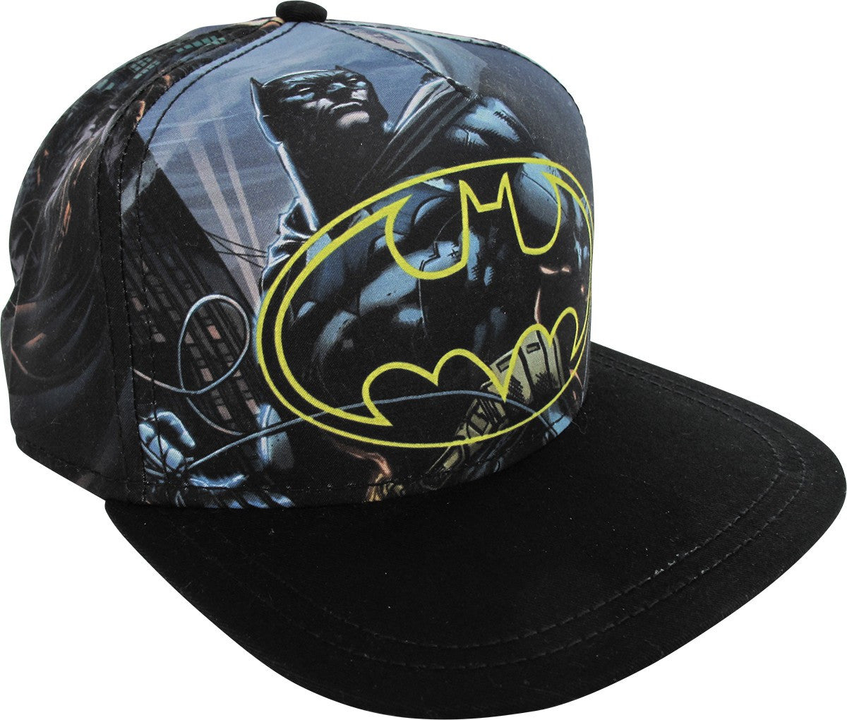 Batman Logo Sublimated Panels Snapback Youth Hat