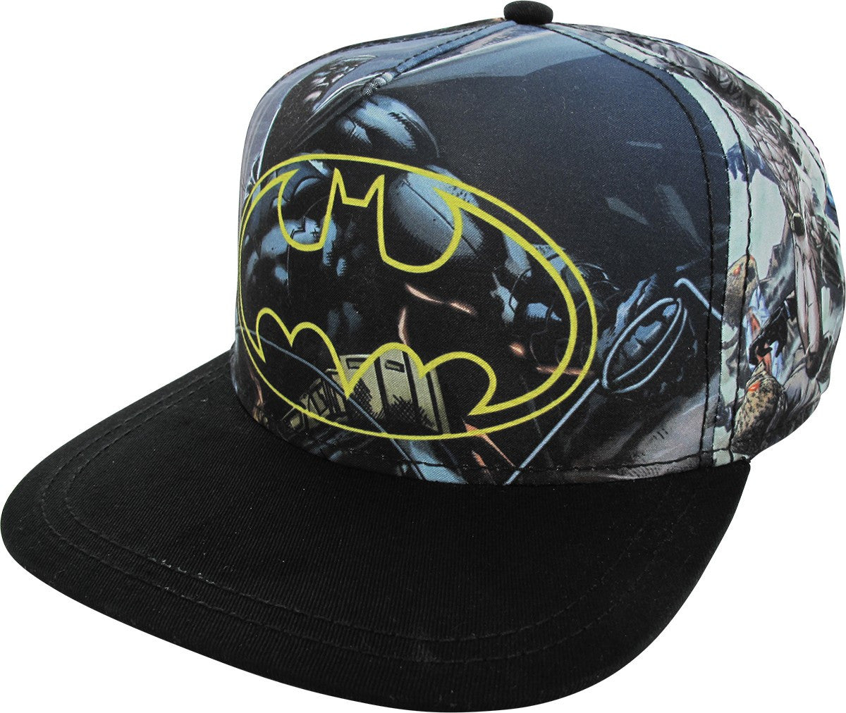 Batman Logo Sublimated Panels Snapback Youth Hat