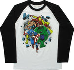 Avengers Heroes Wall Smash Raglan Youth T-Shirt