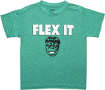 Incredible Hulk Face Flex It Green Youth T-Shirt