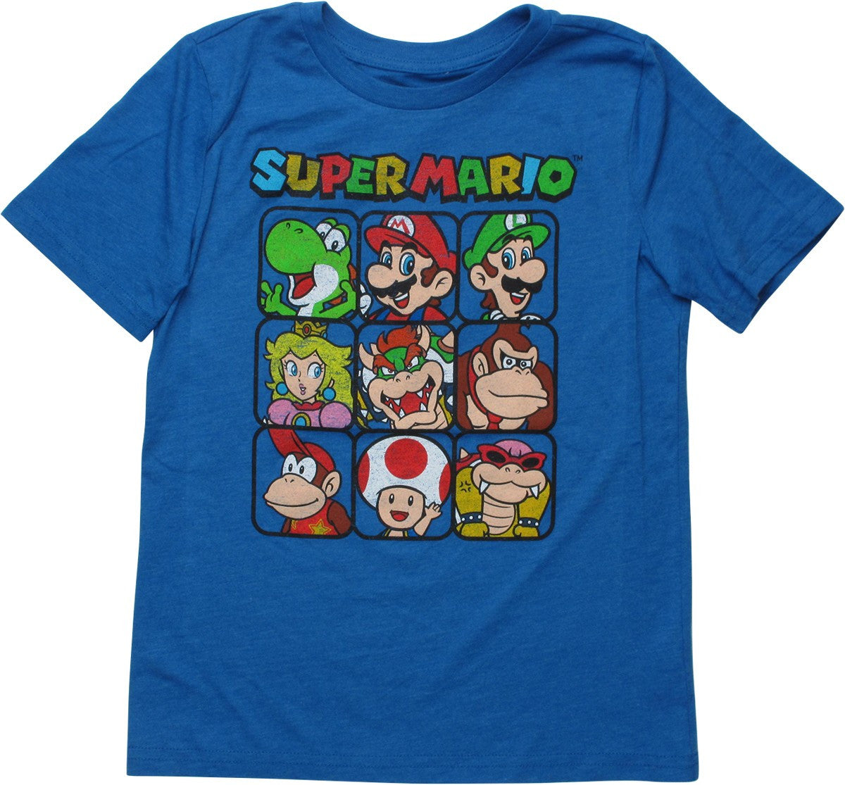 Nintendo Super Mario Cast Squares Youth T-Shirt