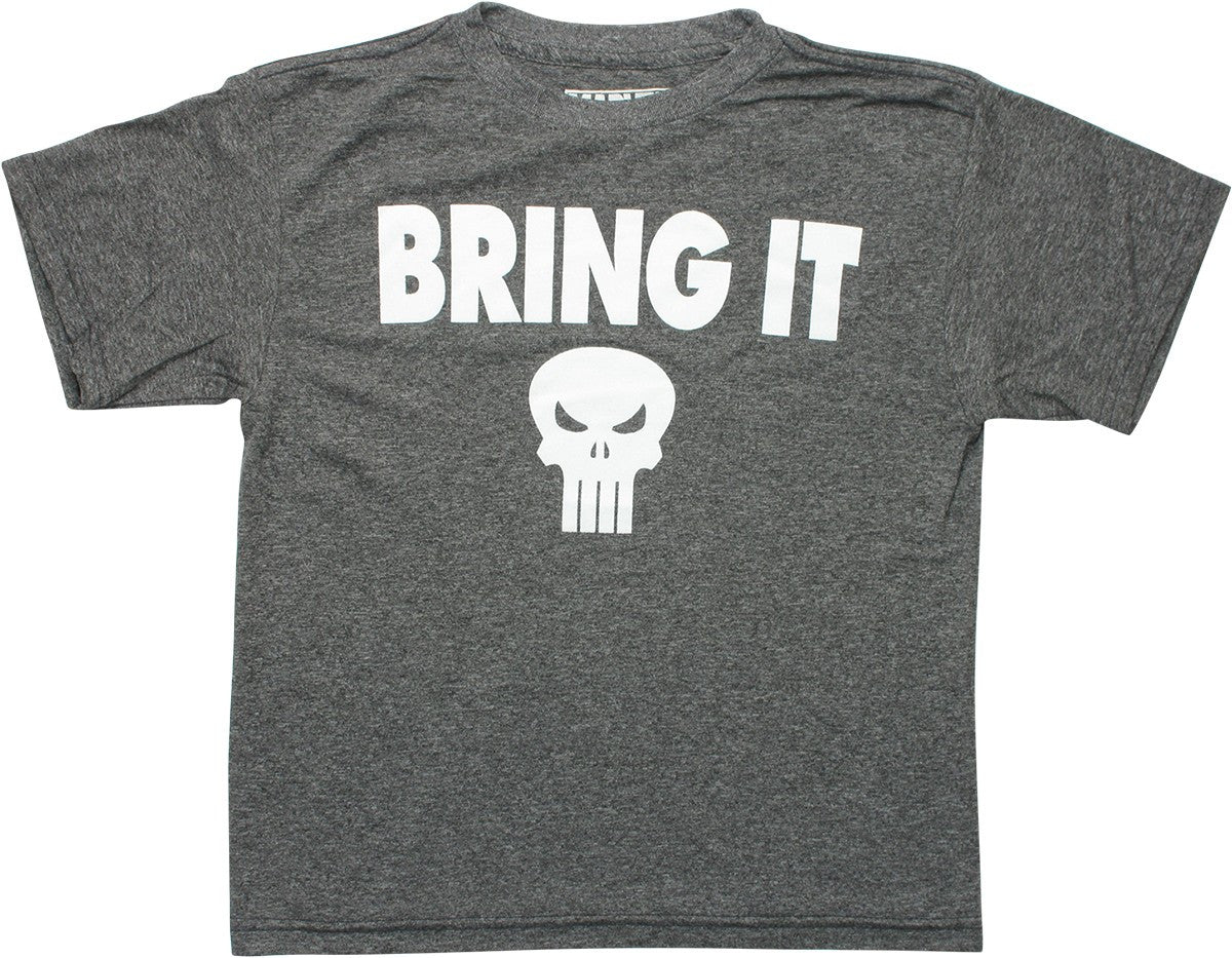 Punisher Logo Bring It Heather Gray Youth T-Shirt