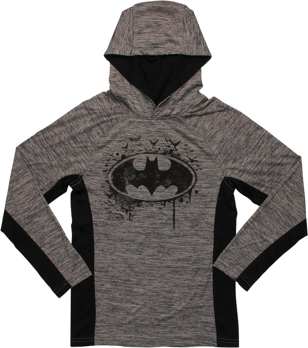 Batman Logo Hooded Long Sleeve Youth T-Shirt
