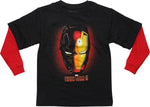 Iron Man 3 Helmet Red Long Sleeves Youth T-Shirt