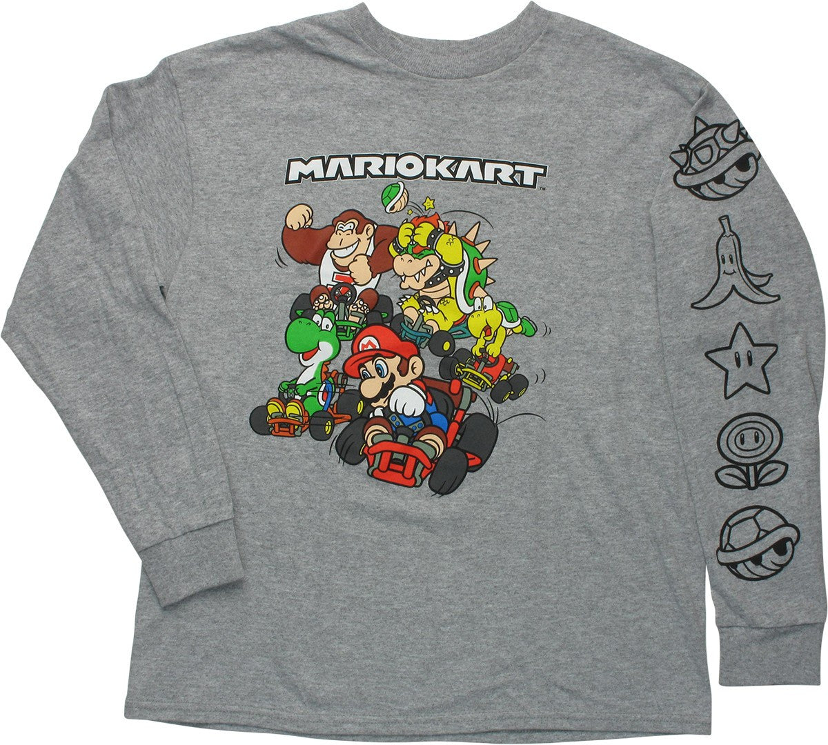 Mario Kart Close Race Long Sleeve Youth T-Shirt