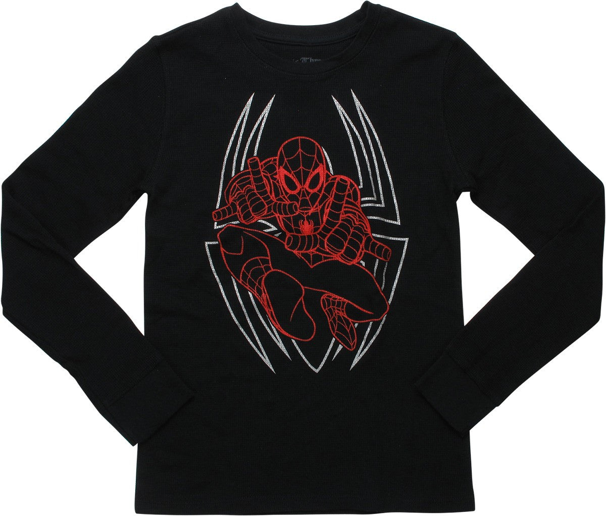 Spiderman Hero Logo Thermal LS Youth T-Shirt