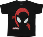 Ultimate Spiderman Mask Black Youth T-Shirt