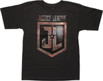Justice League Movie Logo Gray Youth T-Shirt