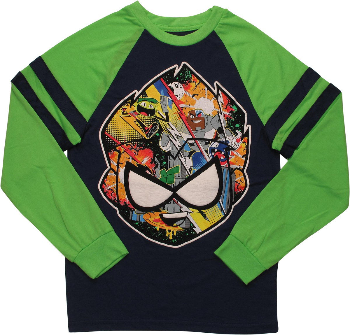 Teen Titans Go Robin's Face Toons LS Youth T-Shirt