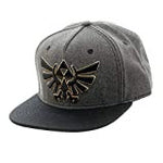 Zelda Tri Force Crest Embr Gry Snapback Hat