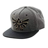 Zelda Tri Force Crest Embr Gry Snapback Hat