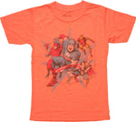 Avengers Characters Charge Faded Juvenile T-Shirt