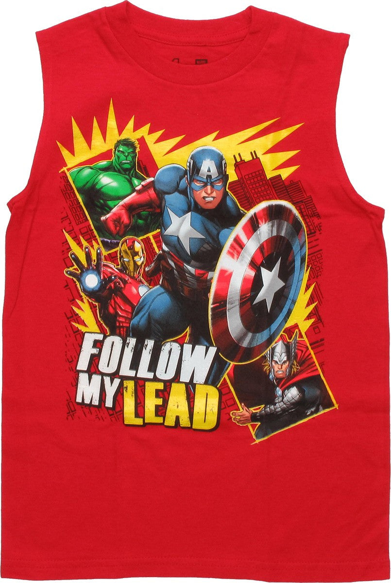 Avengers Follow My Lead Red Sleeveless Youth T Shirt