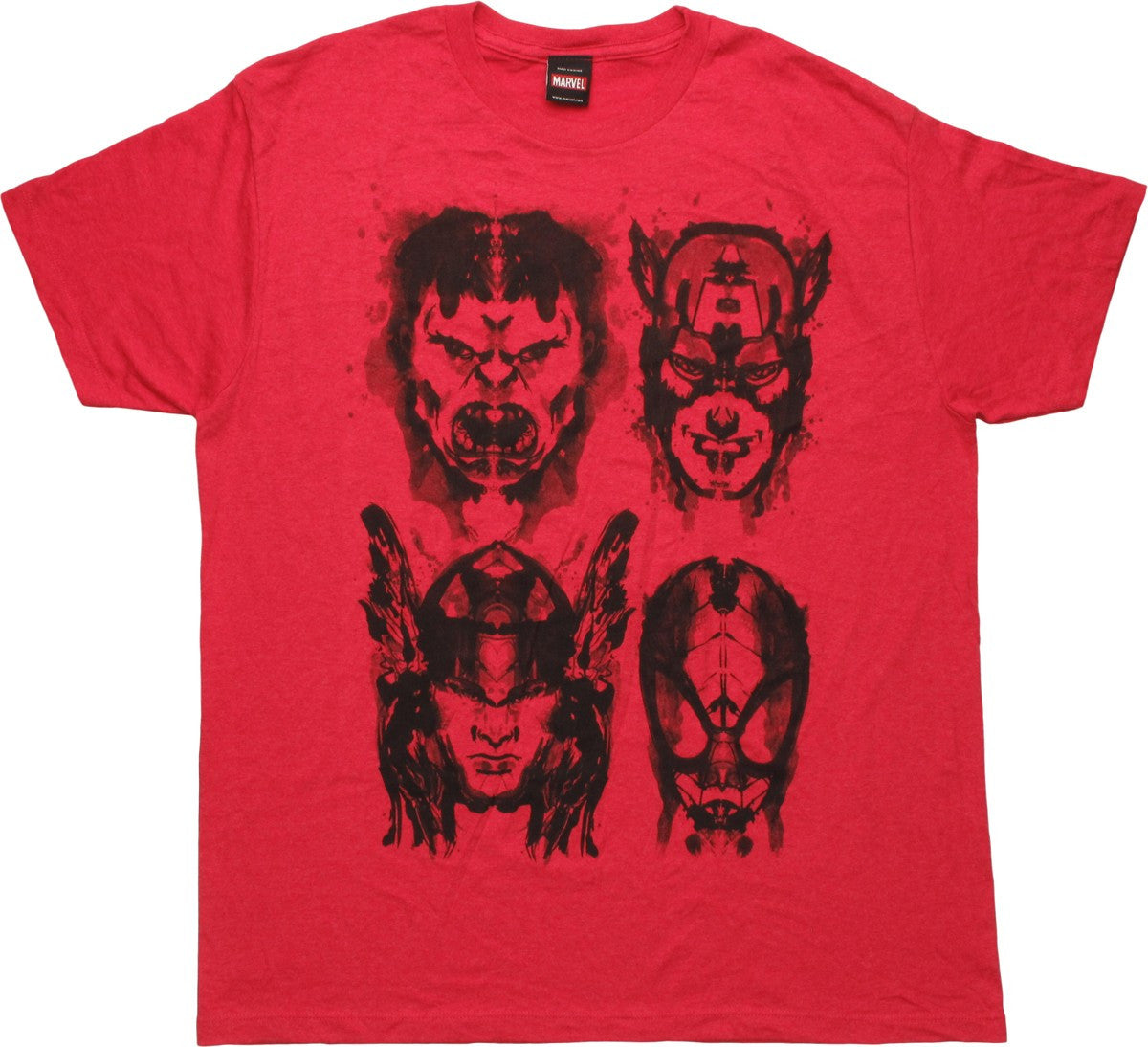 Avengers Four Inked Hero Heads T-Shirt