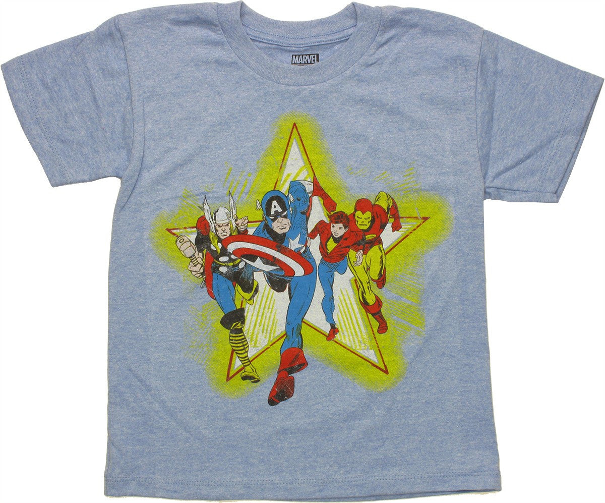 Avengers Four Run Star Blue Juvenile T Shirt