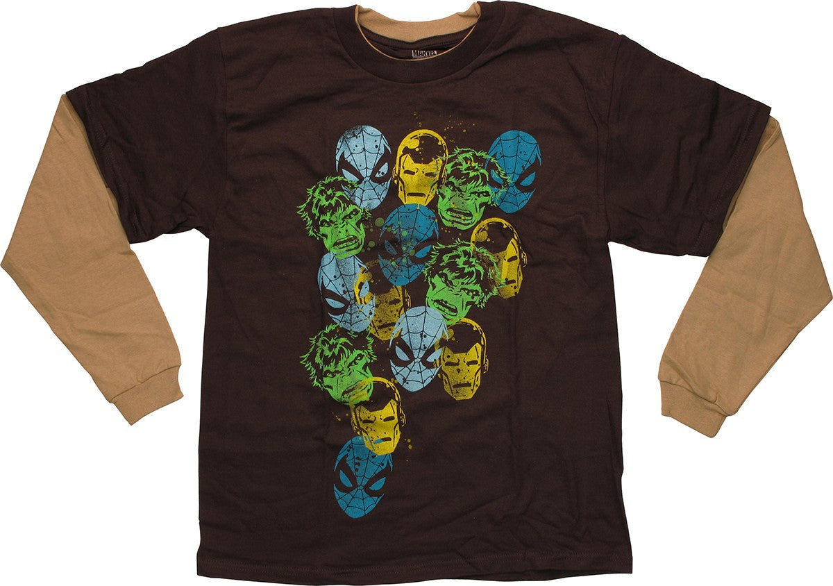 Avengers Head Stamp Youth T Shirt