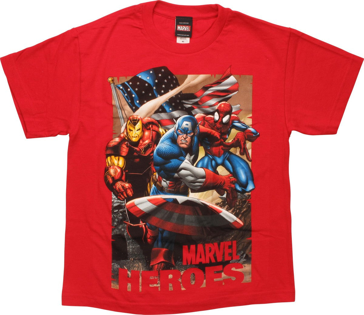 Avengers Marvel Heroes Red Youth T-Shirt