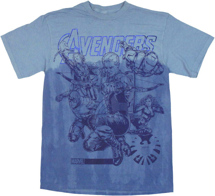 Avengers Movie Dyed Sketch T Shirt